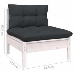 4-Sitzer-Gartensofa Enrik mit Anthrazit Kissen Massivholz Kiefer