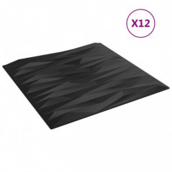 Wandpaneele 12 Stk. Schwarz 50x50 cm EPS 3 m² Stein