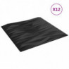 Wandpaneele 12 Stk. Schwarz 50x50 cm EPS 3 m² Stein