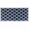 Outdoor-Teppich Marineblau Weiß 100x200 cm Beidseitig Nutzbar