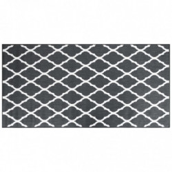 Outdoor-Teppich Grau und Weiß 100x200 cm Beidseitig Nutzbar