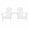 Garten-Adirondack-Stühle mit Teetisch Massivholz Tanne Weiß
