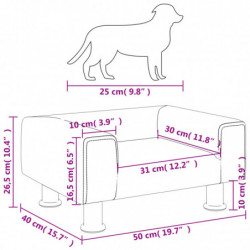 Hundebett Dunkelgrau 50x40x26,5 cm Samt