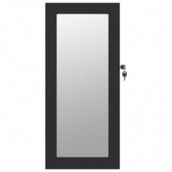 Schmuckschrank mit Spiegel Wandmontage Schwarz 30x8,5x67 cm