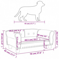 Hundebett Hellgrau 70x45x30 cm Samt