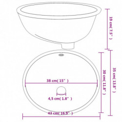 Waschbecken Weiß 43x35x19 cm Oval Keramik