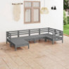 6-tlg. Garten-Lounge-Set Lokelani Massivholz Kiefer Grau