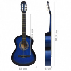 Klassikgitarre für Anfänger und Kinder Blau 3/4 36"