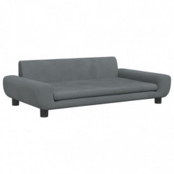 Kindersofa Dunkelgrau 100x54x33 cm Samt