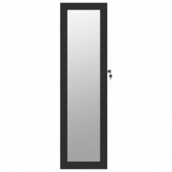 Schmuckschrank mit Spiegel Wandmontage Schwarz 30x8,5x106 cm