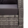2-Sitzer-Gartensofa Argentina mit Kissen Grau 124 cm Poly Rattan