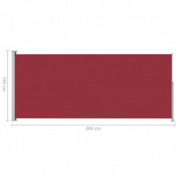 Seitenmarkise Ausziehbar 180x500 cm Rot