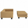 Kindersofa mit Hocker Braun 100x50x30 cm Samt