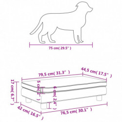 Hundebett mit Verlängerung Dunkelgrau 100x50x30 cm Samt