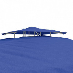 Pavillon mit Doppeldach Blau 3x3x2,68 m Stoff