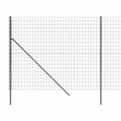 Maschendrahtzaun Anthrazit 1,6x10 m Verzinkter Stahl