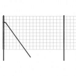 Maschendrahtzaun Anthrazit 0,8x25 m Verzinkter Stahl