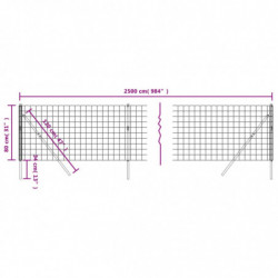 Maschendrahtzaun Anthrazit 0,8x25 m Verzinkter Stahl