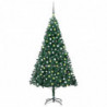 Künstlicher Weihnachtsbaum mit LEDs & Kugeln Grün 240 cm