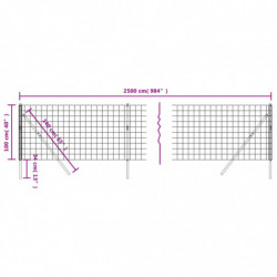 Maschendrahtzaun Anthrazit 1x25 m Verzinkter Stahl