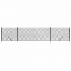 Maschendrahtzaun mit Bodenhülsen Anthrazit 1,4x10 m