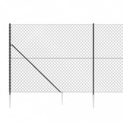 Maschendrahtzaun mit Bodenhülsen Anthrazit 1,4x10 m