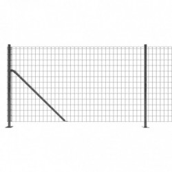 Maschendrahtzaun mit Bodenflansch Anthrazit 0,8x25 m