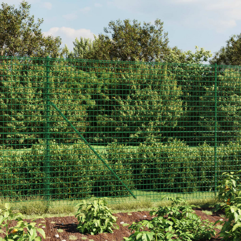 Maschendrahtzaun Grün 2x10 m Verzinkter Stahl