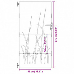 Gartentor 85x175 cm Cortenstahl Gras-Design