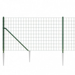 Maschendrahtzaun mit Bodenhülsen Grün 1x25 m