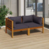 2-Sitzer-Gartensofa Arik mit Kissen Massivholz Akazie