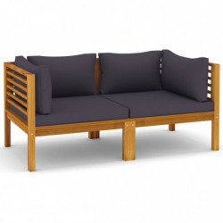 2-Sitzer-Gartensofa Arik mit Kissen Massivholz Akazie