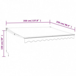 Gelenkarmmarkise Anthrazit 3,5x2,5 m Stoff und Aluminium