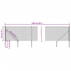 Maschendrahtzaun mit Bodenhülsen Anthrazit 1,1x25 m