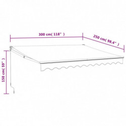 Gelenkarmmarkise Creme 3x2,5 m Stoff und Aluminium