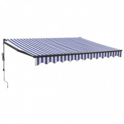 Gelenkarmmarkise Blau und Weiß 3x2,5 m Stoff und Aluminium