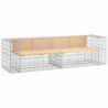 Gartenbank aus Gabionen 244x71x65,5 cm Massivholz Kiefer