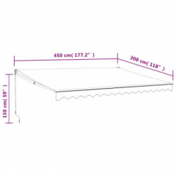 Gelenkarmmarkise Gelb und Weiß 4,5x3 m Stoff und Aluminium