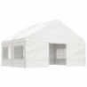 Pavillon mit Dach Weiß 4,46x5,88x3,75 m Polyethylen