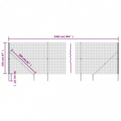 Maschendrahtzaun mit Bodenhülsen Anthrazit 2,2x25 m