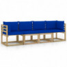 4-Sitzer-Gartensofa Enrique mit Blauen Kissen