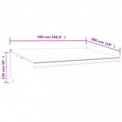 Gelenkarmmarkise Creme 5x3 m Stoff und Aluminium