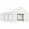 Pavillon mit Dach Weiß 6,69 x 4,08 x 3,22 m Polyethylen