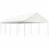 Pavillon mit Dach Weiß 8,92x4,08x3,22 m Polyethylen