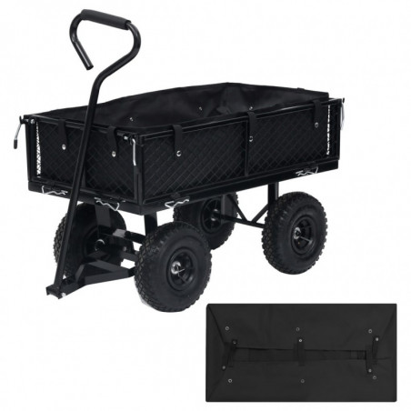 Gartenwagen-Einlage Schwarz 81x41x21 cm Stoff