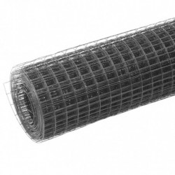 Drahtzaun Stahl mit PVC-Beschichtung 10x0,5 m Grau