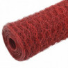 Drahtzaun Stahl mit PVC-Beschichtung 25x0,5 m Rot