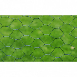 Drahtzaun für Hühner Verzinkt mit PVC-Beschichtung 25x0,5m Grün