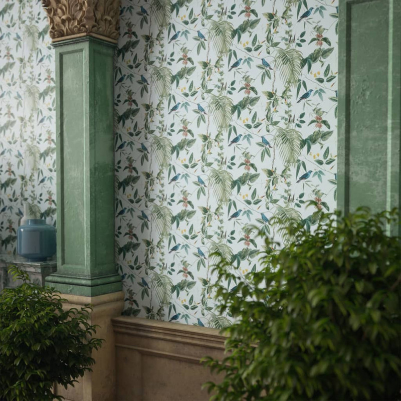 DUTCH WALLCOVERINGS Tapete Exotic Garden Blau und Grün