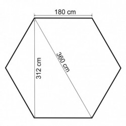 Gartenpavillon Uladislau mit Vorhängen Hexagonal 360x265 cm